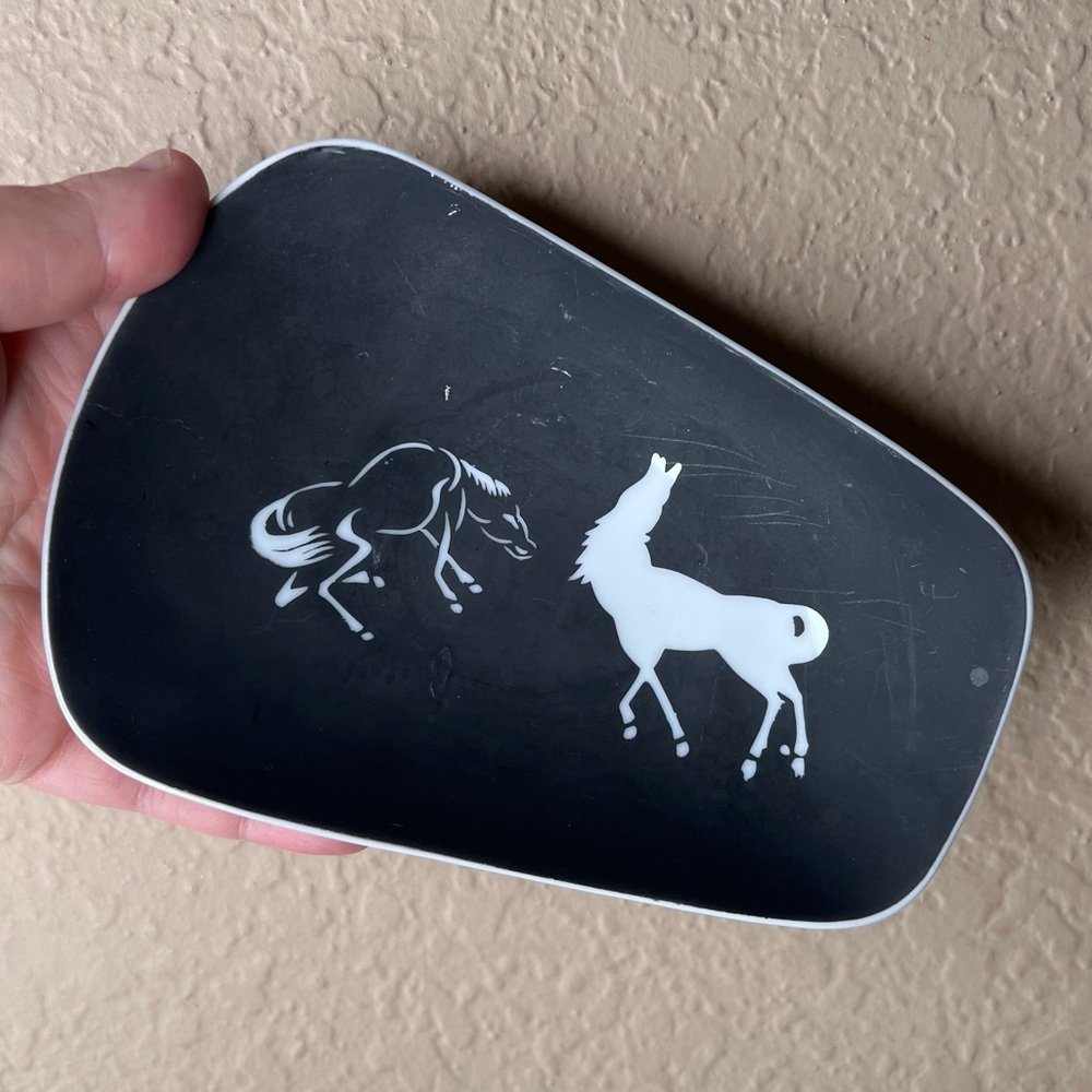 MCM Otagiri Horse Sushi Dish – Graphic Black & White